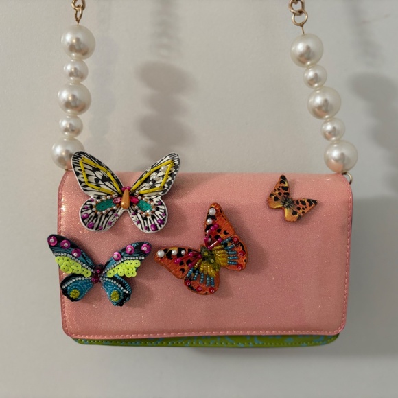 Betsey Johnson Butterfly Crossbody Pink Multi - Picture 4 of 10